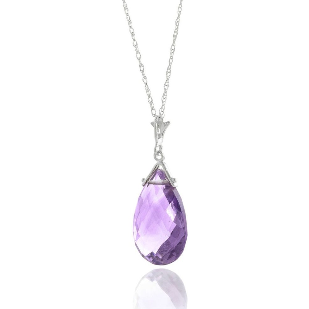 14K. SOLID GOLD NECKLACE AMETHYST (Pendant only) - Picture 3 of 9
